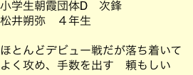 小学生朝霞団体D　次鋒　